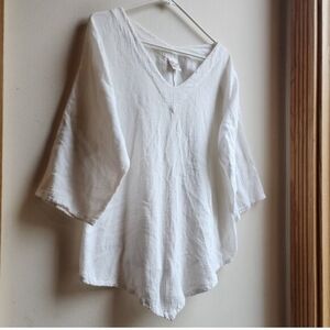 Oh My Gauze! White V-Neck Plus Size Cotton Jersey Size 3X